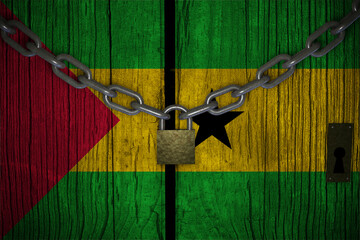 Conceptual composition on lockdown for quarantine for the covid-19 coronavirus Sao Tome and...