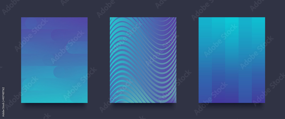 Poster Gradient Abstract Background with geometric Shapes. Set of Patterns. Vector illustration