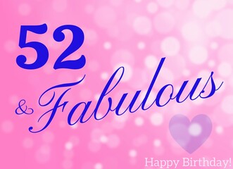 52nd birthday card wishes illustration