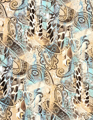 Fototapeta na wymiar Seamless paisley pattern, ethnic print.