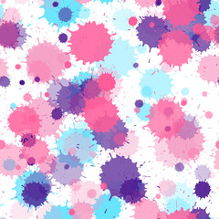 Paint stains seamless splatter, spray blots, spots