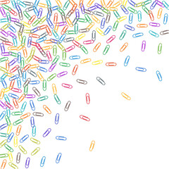 Stationary paperclips isolated on white background