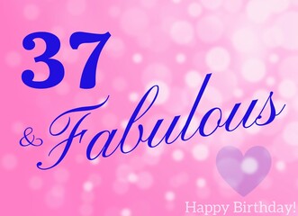 37th birthday card wishes illustration