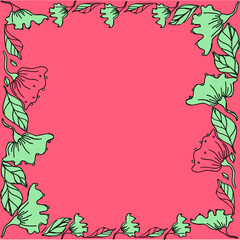 flowers and leaves for invitation cards, vegetation, flora, beautiful floral patterns, frame for invitations, illustration for website, illustration for instagram, illustration for poster, illustratio