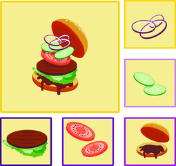 sandwich hamburger food vector burger