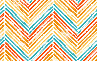 Brush stroke chevron zig zag seamless pattern.