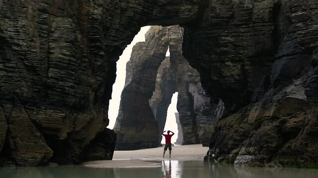 Praia or Playa de las Catedrais (Cathedral Beach), Ribadeo, Galicia, Spain