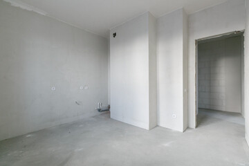 interior of the apartment without decoration in gray colors