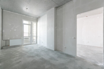 Obraz premium interior of the apartment without decoration in gray colors