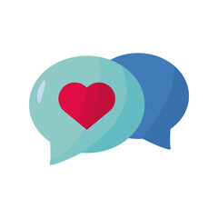 heart love in speech bubble valentines day icon