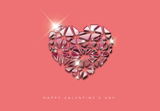 Pink Valentine's Day Card Layout