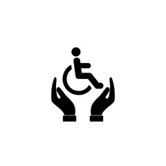 Fototapeta premium Disabled people icon isolated on black background