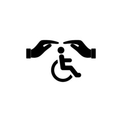 Disabled people icon isolated on black background
