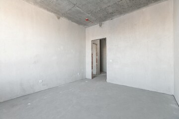 interior of the apartment without decoration in gray colors