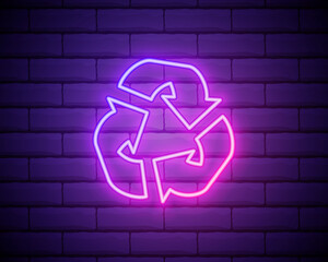 recycling mark outline icon. Elements of Cargo logistic in neon style icons. Simple icon for websites, web design, mobile app, info graphics