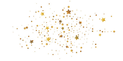 Star of confetti. Falling starry background.