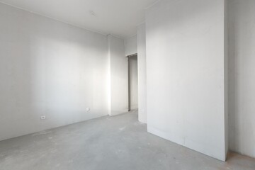 interior of the apartment without decoration in gray colors