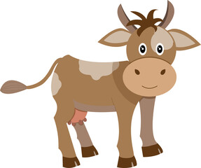 Brown caw, funny and cute, isolated vector illustration