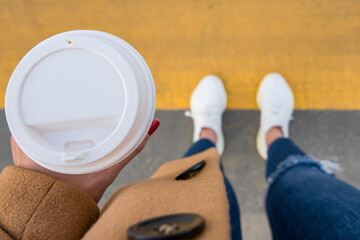 coffee girl in an urban environment