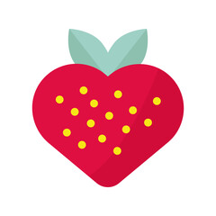 strawberry heart love valentines day icon