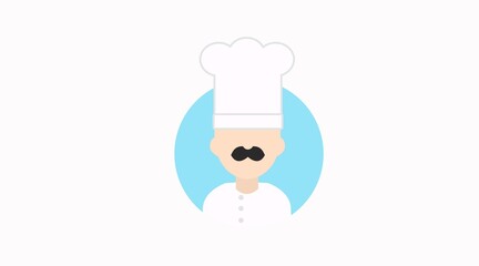 Vector Isolated Illustration of a Chef. Chef or Kitchen Icon