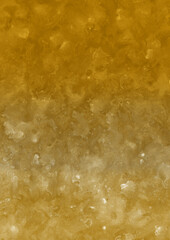 Gold ink and watercolor texture on white paper background. Gradient paint strokes and decalcomania effect. Hand-painted gouache abstract image. Mess on the canvas.