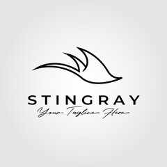 Monoline stingray logo vector illustration design graphic