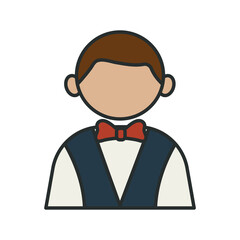 profession waiter worker avatar fill style icon