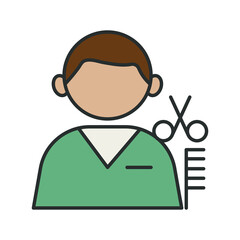 profession worker barber avatar fill style icon