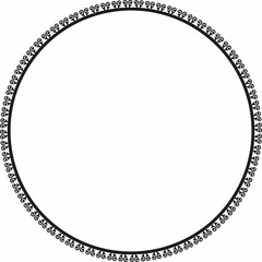 Round frame. Circle Ornamental decorative frame with floral element
