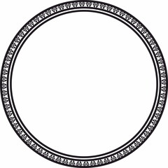 Round frame. Circle Ornamental decorative frame with floral element
