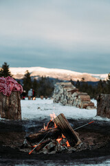 Early sunset & campfire