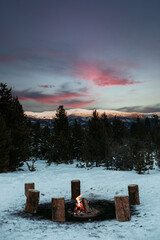 Sunset Over Mountain Peaks