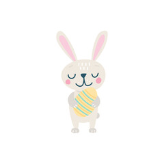 Easter rabbit with Easter egg. Vector illustration isolated.