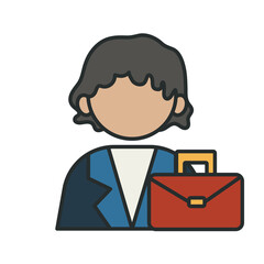 profession businesswoman worker avatar fill style icon