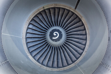 Inside view into airplane jet engine © Photofex