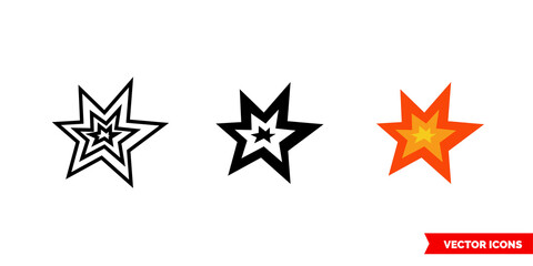 Bang icon of 3 types color, black and white, outline. Isolated vector sign symbol.