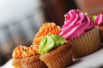 cup cakes plano aberrante engfoque selectivo colores