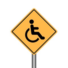 Disability sign icon isolated on white background