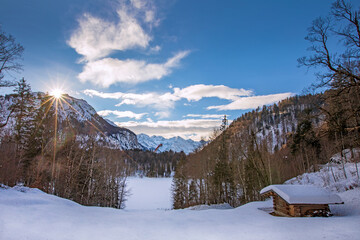 Fototapeta premium Freibergsee - Oberstdorf - Winter - Allgäu - Schnee