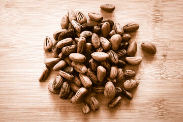 Raw cocoa beans