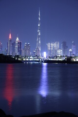 city skyline at night