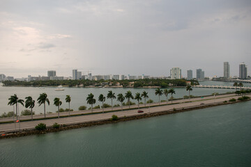 view of miami beach from the macArthur causeway