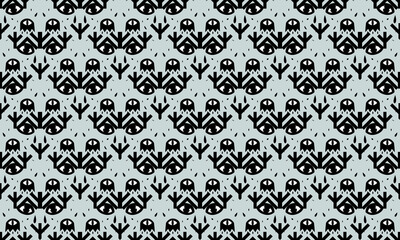 Graphic pattern, geometric black and white pattern. The image of the mask with the help of design elements. Seamless pattern, vector illustration