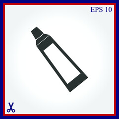Toothpaste tube vector icon isolated