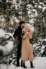 couple in winter park