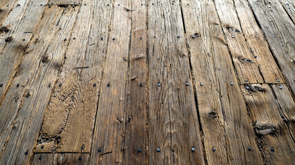Obraz premium Old wood planks on the pier