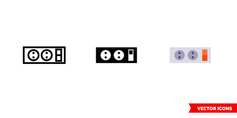 Extension icon of 3 types color, black and white, outline. Isolated vector sign symbol.