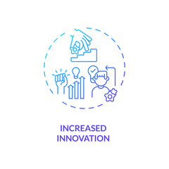 Increased innovation concept icon. Staff training benefit idea thin line illustration. Problem solving promotion. Implementing innovative ideas. Vector isolated outline RGB color drawing