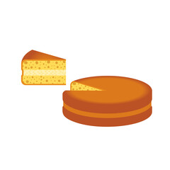 Homemade Cream Pie Slice flat color vector icon